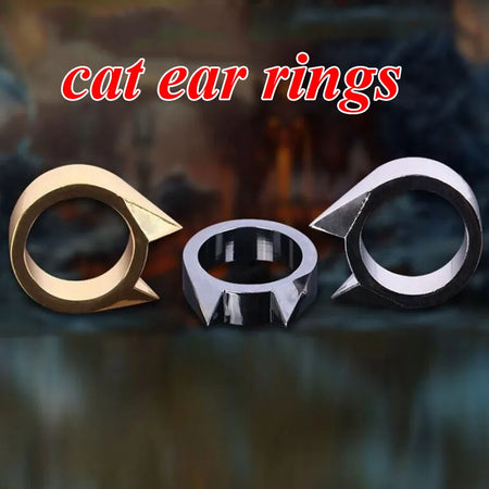 Hot Women/Man Stylish Cat Ear Mini Self-Defense Rings